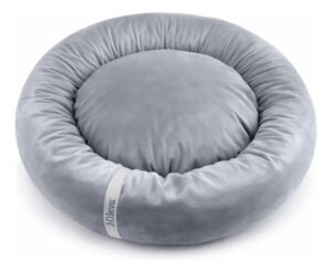 Cama Gato Cachorro Caminha Pet Redonda Ninho Macia 70x70cm Cor Cinza Desenho Soft Touch