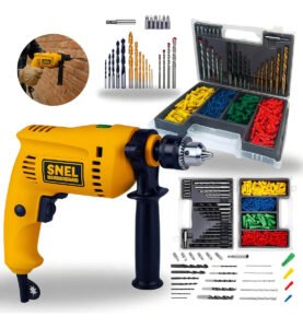 Furadeira De Impacto Com Jogo De Brocas Bits E Buchas 300 Pe Cor Amarelo Frequência 60hz
