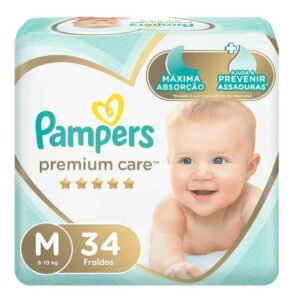 Fraldas Descartáveis Infantis Premium Care Com 34 Unidades Tamanho M Pampers