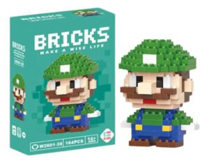 Brinquedo Bloco De Montar Personagens Desenho Animado Quantidade De Peças 164 Versão Do Personagem Luigi