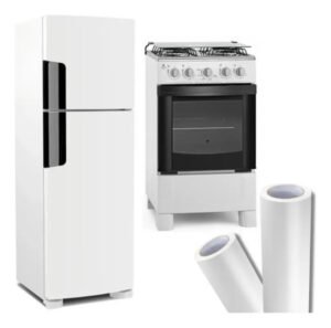 Papel Adesivo Branco Fosco Envelopar Geladeira Mesa 3mx70cm