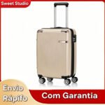 Mala de Bordo Rígida Sweet Studio Dourada com Rodas 360, para Viagem