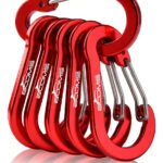 1 Chaveiro Mosquetão De Alumínio Colorido 5cm Cor Vermelho