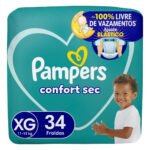 Fraldas Pampers Confort Sec XG x 34 unidades