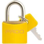 Cadeado Pado Trava Cor Amarelo 20mm Latao 2 Chaves