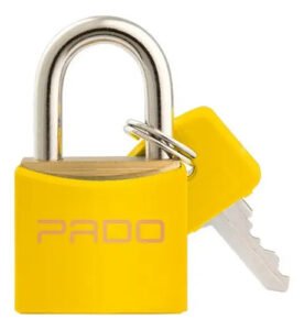 Cadeado Pado Trava Cor Amarelo 20mm Latao 2 Chaves