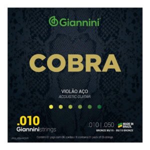 Encordoamento para Violão Aço Giannini Cobra Bronze 85/15 GEEFLE (.010 – .050)