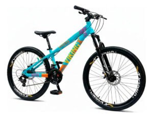 Bicicleta Aro 26 Vikingx Tuff25 21 Velocidades Freio A Disco Cor Azul/laranja Tamanho Do Quadro 13