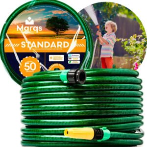 Mangueira De Jardim 50m Metros Com Esguicho Trançada Reforçada Flexível 7/16 Anti Dobra Irrigação Quintal Poço Lavagem Durável Marqs Home