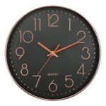 Relógio De Parede 25cm De Cozinha, Sala – Rosé Gold E Preto