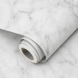Papel De Parede Adesivo Lavável Mármore cinza claro 3d Vinílico Texturizado Envelopamento móveis e paredes rolo 10 Metros X 45cm