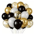 Kit 30 Un Balão Metalizado Bexiga No9 Festa Aniversário Cor Preto Preto