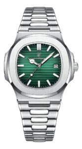 Relógio Poedagar 613 Aço Inoxidável Quartzo Fundo Verde 41mm Resistência Água