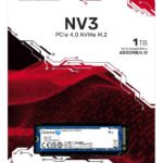 SSD M.2 NVMe 1TB PCIe 4.0 Kingston NV3 Leitura 6000 MB/s e Gravação 4000 MB/s Unidade de Estado Sólido azul escuro