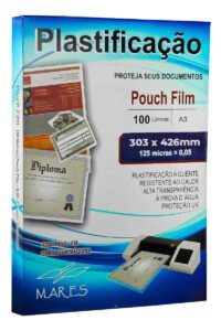 Plástico para Plastificação A3 303×426 Mares Polaseal 125 Micras 100un