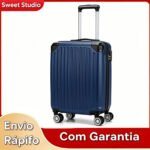 Mala de Bordo Rígida de ABS Sweet Studio com Rodas 360 e Zíper Extensor Azul