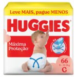 Huggies Fralda Descartável Máxima Proteção G – 66 Un
