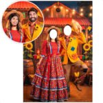 Painel Decorativo Festa Junina Interativo Para Fotos Casal 1,50×2,20m Em Tecido Sublimado Criatema