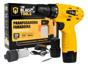 Parafusadeira Furadeira + Afiador De Brocas Cor Amarelo