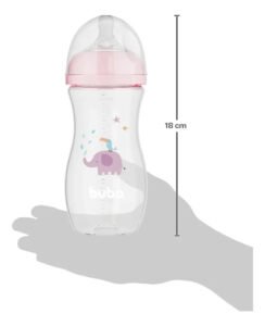 Mamadeira Easy Flow Buba 330ml Anticólica +4 Meses Fluxo 3 Elefante Rosa