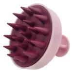 Escova Massageadora Capilar Silicone Antiqueda Cor Rosa bebê/vinho