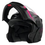 Capacete Robocop Escamoteável Fechado Mixs Gladiator Delta S Cor Cinza Rosa Brilhante Tamanho do capacete 62