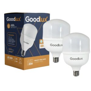 Kit 2 Lampada Led 20w Bulbo 6500k Branco Frio Alta Potência Bivolt 110v 220v Goodlux