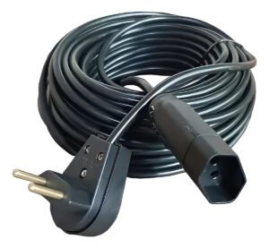 Extensão Elétrica 50 Metros 10a Cabo Pp 2×1,0 Reforçada Cor Preto Click Cabos