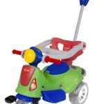 Triciclo Infantil Maral Avespa Verde Passeio e Pedal 1 a 3 Anos