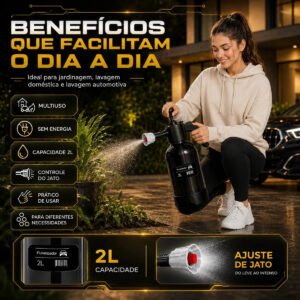 Pulverizador Manual 2 L Snow Foam Profissional Com 3 Bicos para Espuma Ativa