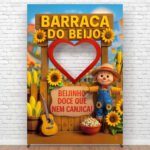 Painel Para Fotos Festa Junina Barraca Do Beijo Vazado Interativo Sublimado Retangular 1,50×2,20m Criatema