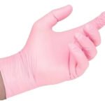 Luvas Descartáveis Nitrílicas Rosa Talge Antiderrapantes Tamanho G C/100 Unid