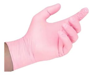 Luvas Descartáveis Nitrílicas Rosa Talge Antiderrapantes Tamanho G C/100 Unid