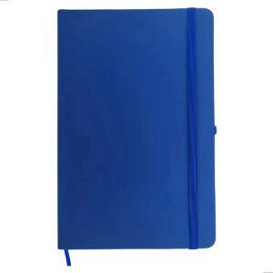 Caderneta Anotação A5 Executiva Tipo Moleskine Emborrachada Cor Azul sem Pauta
