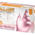 Luvas Nitrilicas Rosa Talge Tamanho G Antiderrapante Kit 10×100 Und