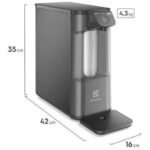 Purificador De Água Natural Fria E Gelada Eletrônico Placa Compacta Painel Touch Pure 4x PE12G Electrolux Cinza Grafite