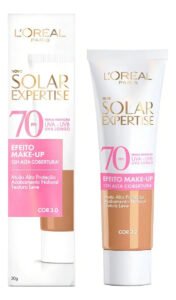 Protetor Solar Facial com Cor FPS 70 Alta Cobertura – L’Oréal Paris Solar Expertise Efeito Make Up – Cor 3.0 30g
