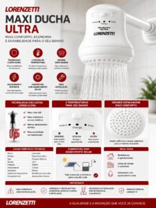 Chuveiro Maxi Ducha Ultra Branco 127v 5500W Lorenzetti