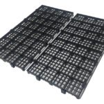 4pçs Pallet De Plástico P/ Forração Preto 2,5x25x50cm