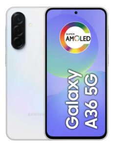 Smartphone Samsung Galaxy A36 5G 128GB 6GB RAM Câmera Tripla de até 50MP Selfie de 12MP IP67 Super AMOLED 6.7” NFC Recursos AI Android e Segurança Snapdragon – Branco