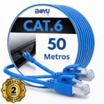 Cabo De Rede Cat6 50 Metros 50m Ethernet Lan Giga Rj45 Crimpado Boyu Cell