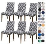 Kit 6 Capa Cadeira Jantar Tecido Importado Spandex Mais Resistente Elástico Cor Luxo