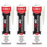 5 Cibra Flex Pu 40 Preto 400g Adesivo Selante Poliuretano
