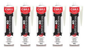 5 Cibra Flex Pu 40 Preto 400g Adesivo Selante Poliuretano