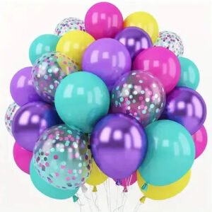 Kit 30 Un Balão Metalizado Bexiga No9 Festa Aniversário Cor Colorido Colorido