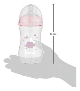 Mamadeira Easy Flow 270ml Anticólica Evita Gases Buba Rosa N Rosa Nuvem