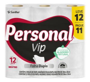 Papel Higiênico Vip Folha Dupla Neutro 12 Rolos Personal