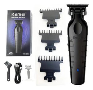Máquina de cortar cabelo sem fio de aço inoxidável preta I Need 5 Blades