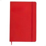Caderneta Anotação A5 Executiva Tipo Moleskine Emborrachada Cor Vermelho com Pauta