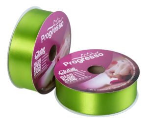 Fita De Cetim Progresso 38mm Rolo 50 Metros Várias Cores Cor 677 Verde Folha